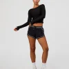Scrunch Long Sleeve Tee - Black