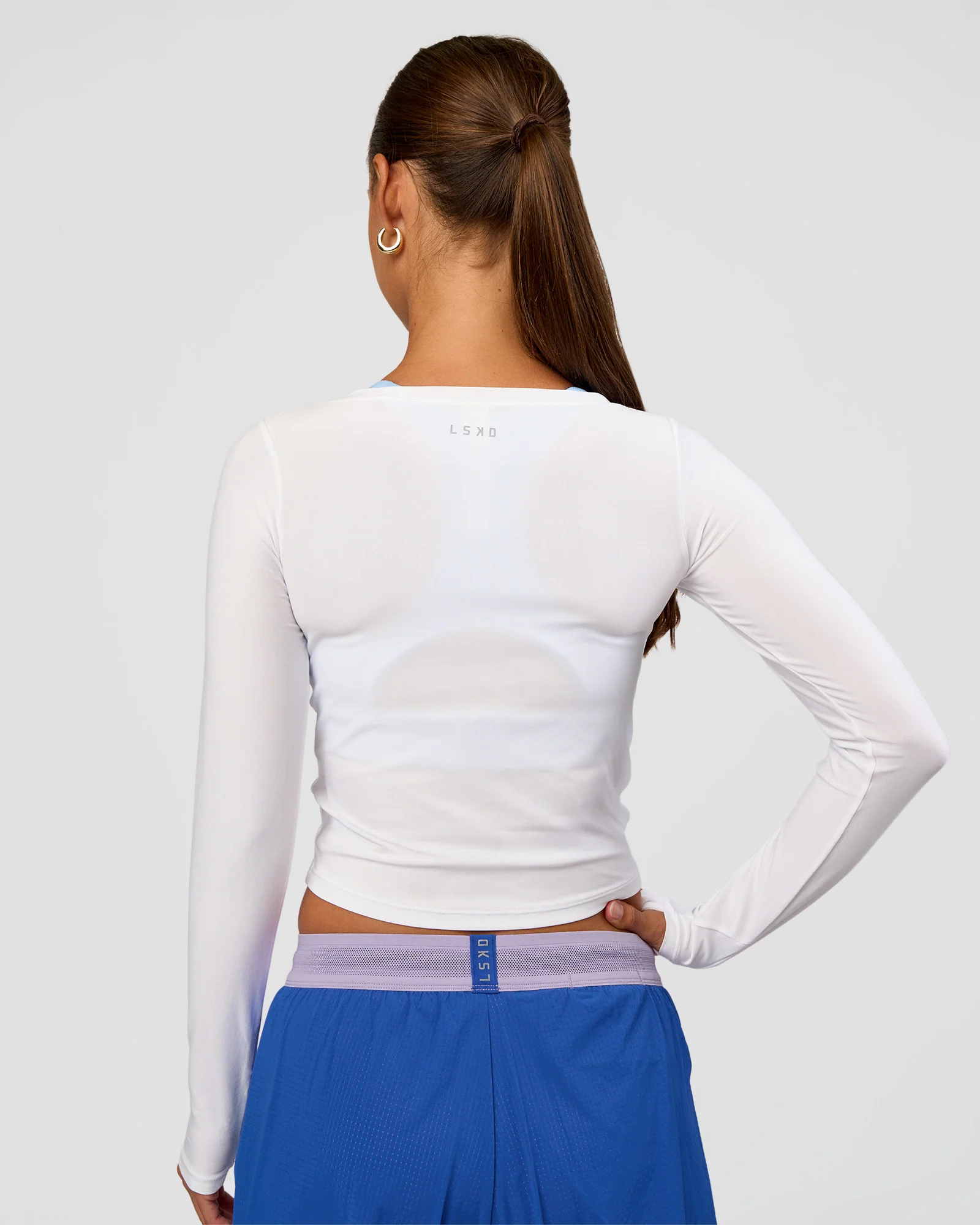 1256-scrunch-long-sleeve-tee-white-4.webp Scrunch Long Sleeve Tee - White