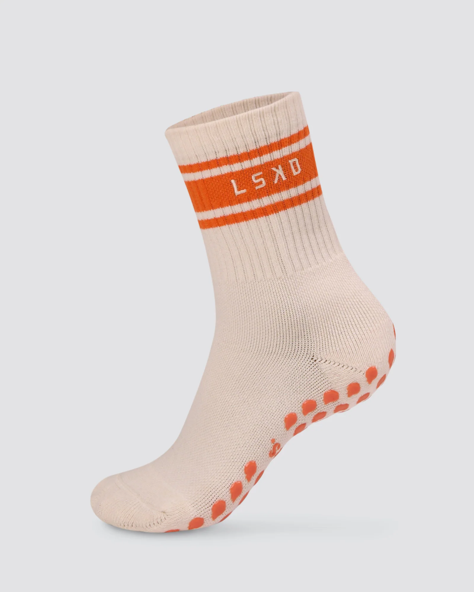 12576-peaches-pilates-grip-socks-ivory-orange-1.webp Peaches Pilates Grip Socks - Ivory-Orange