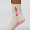 Studio Pilates Grip Sock - Off White-Pink Rose