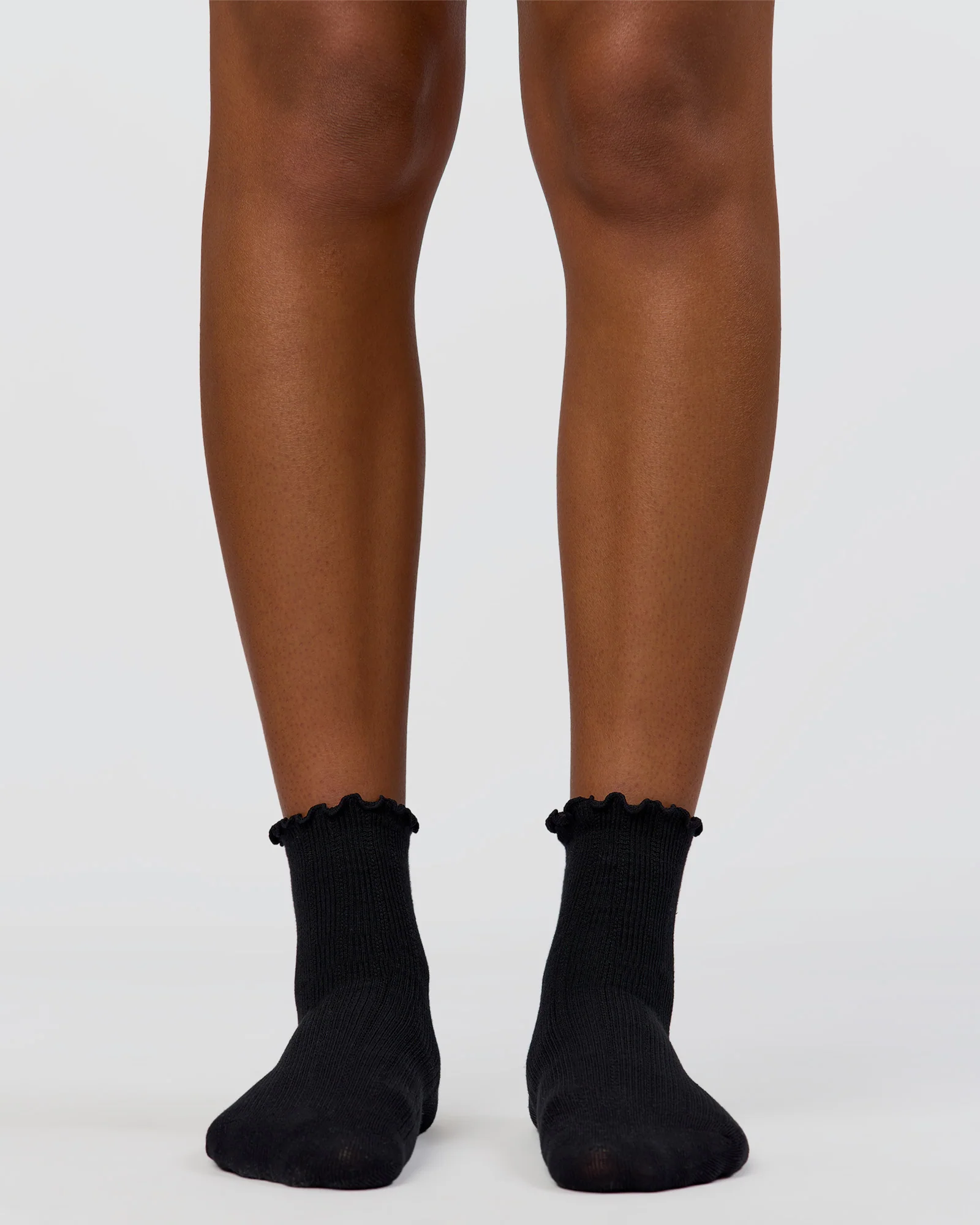 Frill Quarter Sock - Black