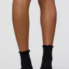 Frill Quarter Sock - Black
