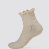Frill Quarter Sock - Ivory