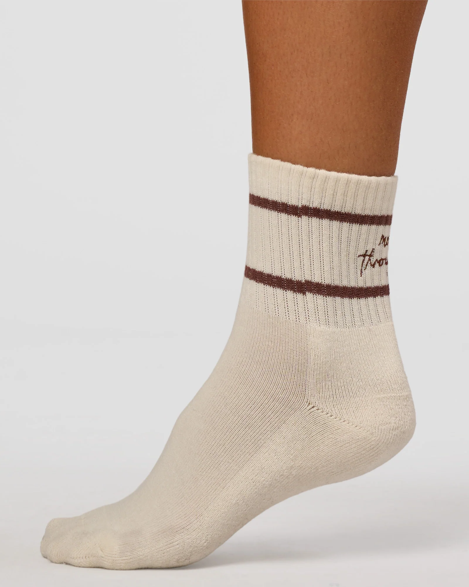 12659-cf-move-through-quarter-socks-ivory-hot-chocolate-4.webp CF Move Through Quarter Socks - Ivory-Hot Chocolate