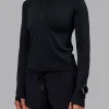 AeroFLX+ Long Sleeve Half Zip - Black Marl