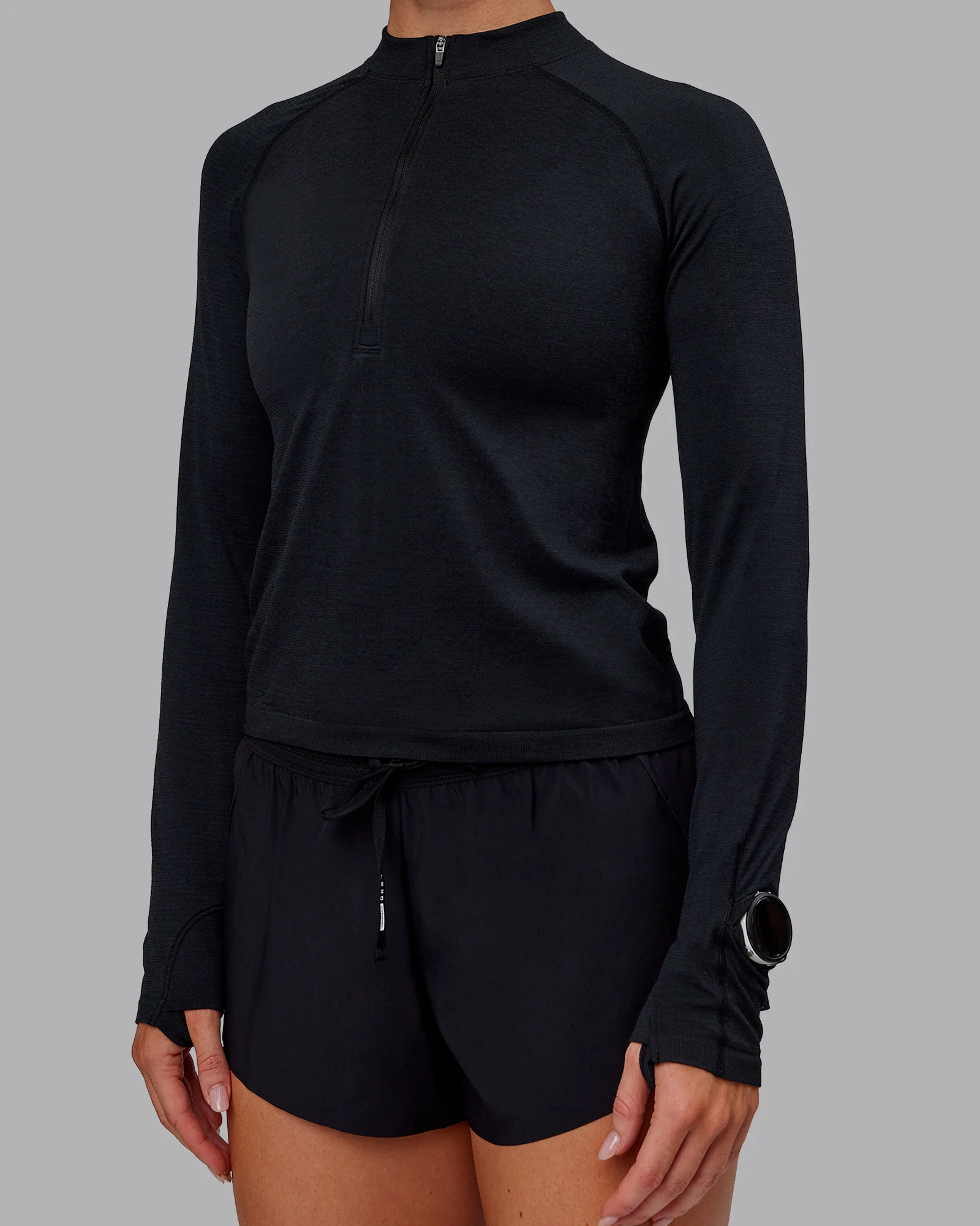 AeroFLX+ Long Sleeve Half Zip - Black Marl