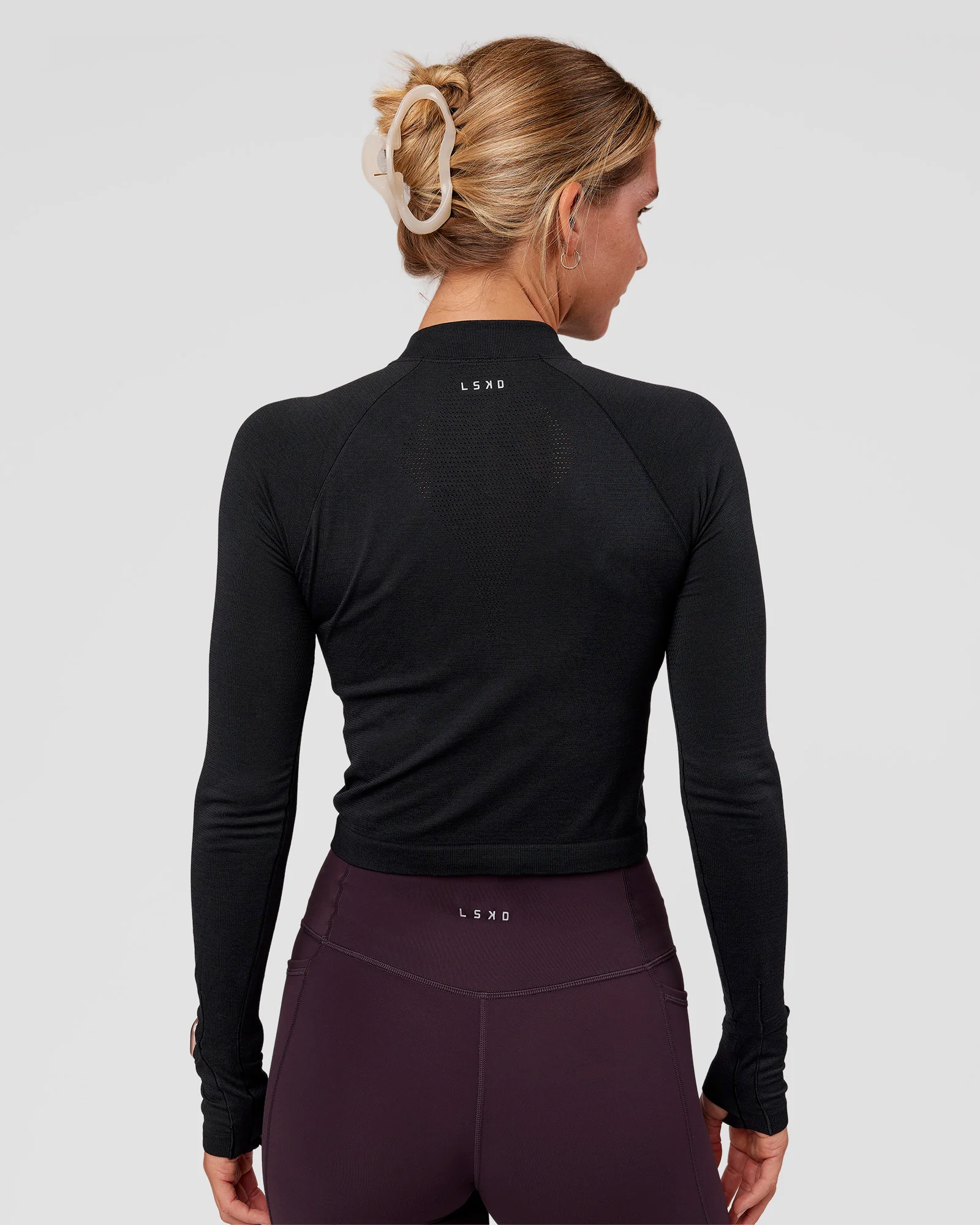 AeroFLX+ Long Sleeve Skimmer Half Zip - Black Marl
