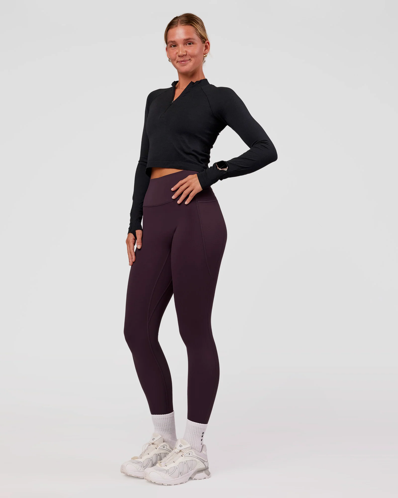 AeroFLX+ Long Sleeve Skimmer Half Zip - Black Marl