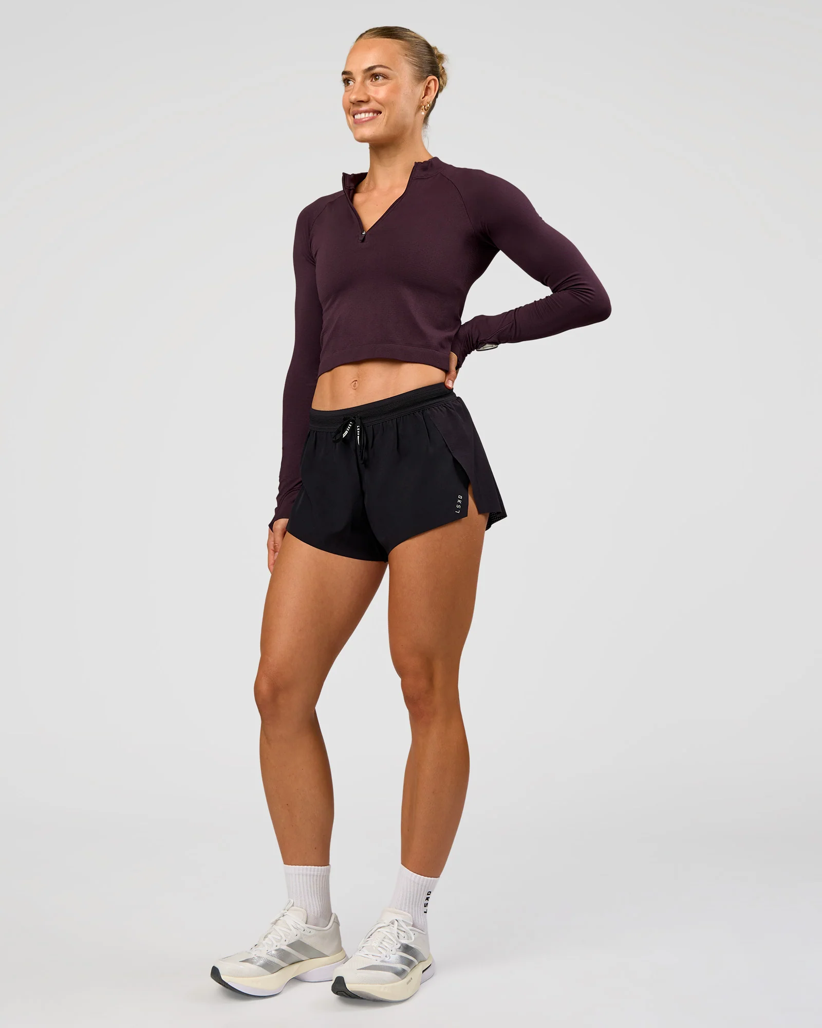 AeroFLX+ Long Sleeve Skimmer Half Zip - Midnight Plum/Midnight Plum