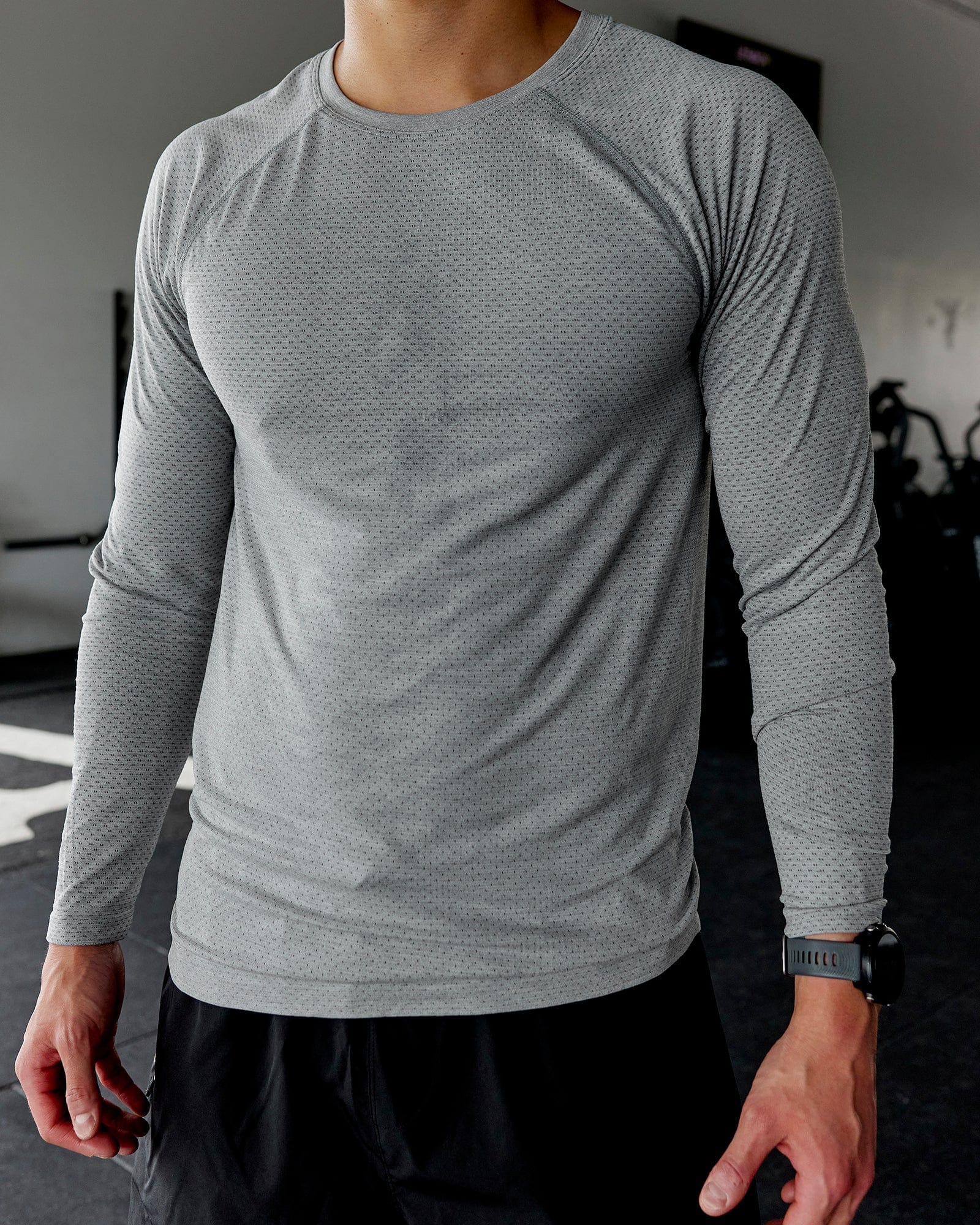 AeroFLX+ Seamless Long Sleeve Tee - Lt Grey Marl