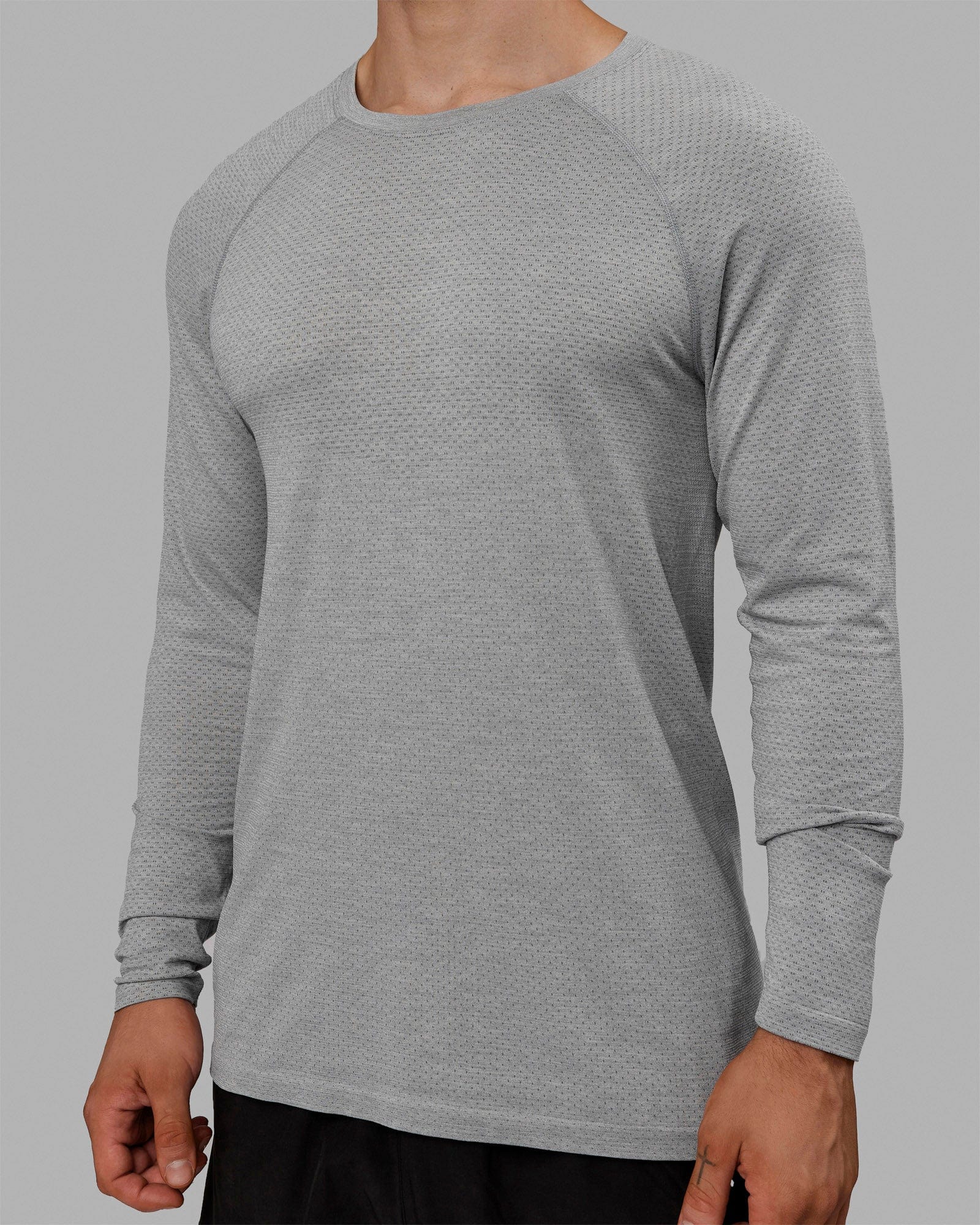 AeroFLX+ Seamless Long Sleeve Tee - Lt Grey Marl