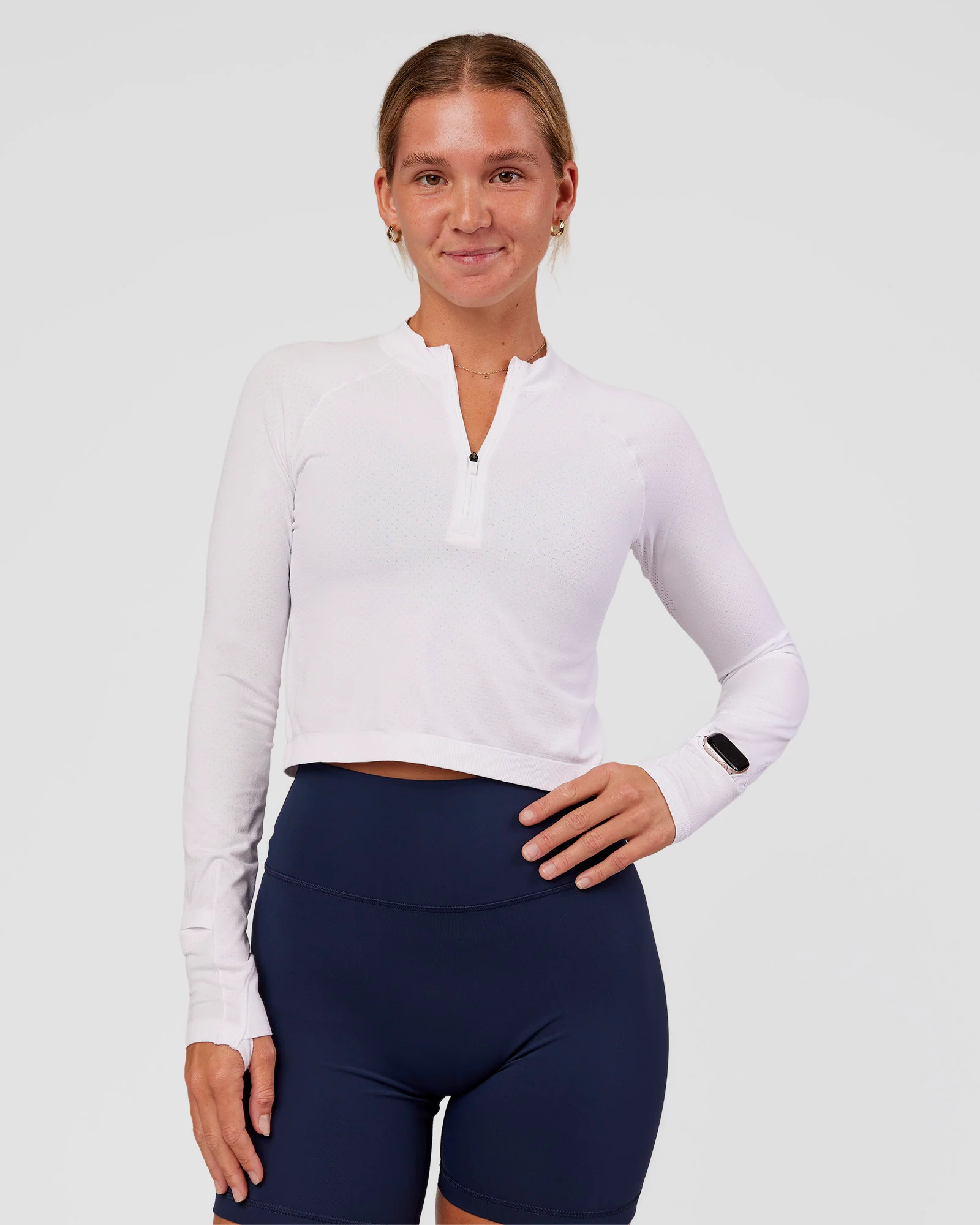 13041-aeroflx-long-sleeve-skimmer-half-zip-white-white-1.webp AeroFLX+ Long Sleeve Skimmer Half Zip - White/White