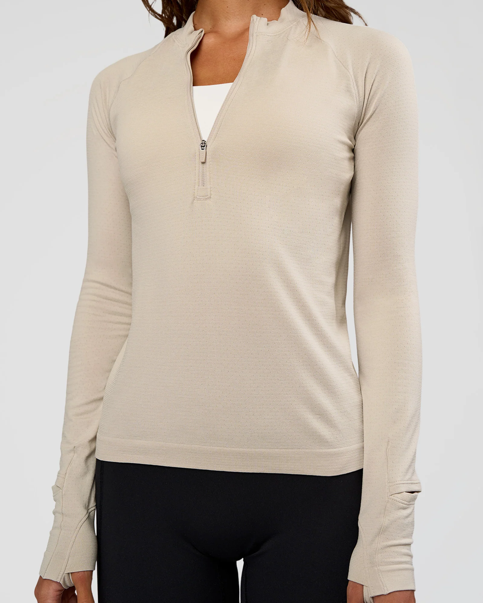 AeroFLX+ Long Sleeve Half Zip - Shale Beige/Shale Beige