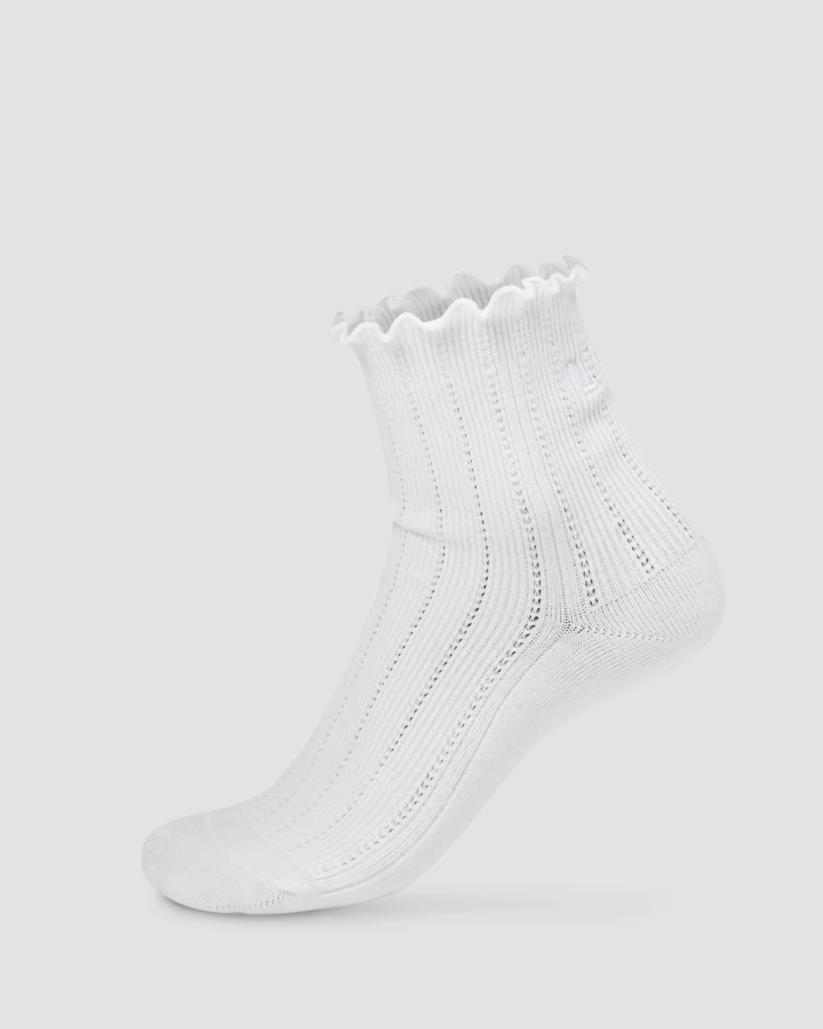 1319-frill-quarter-sock-white-1.webp Frill Quarter Sock - White