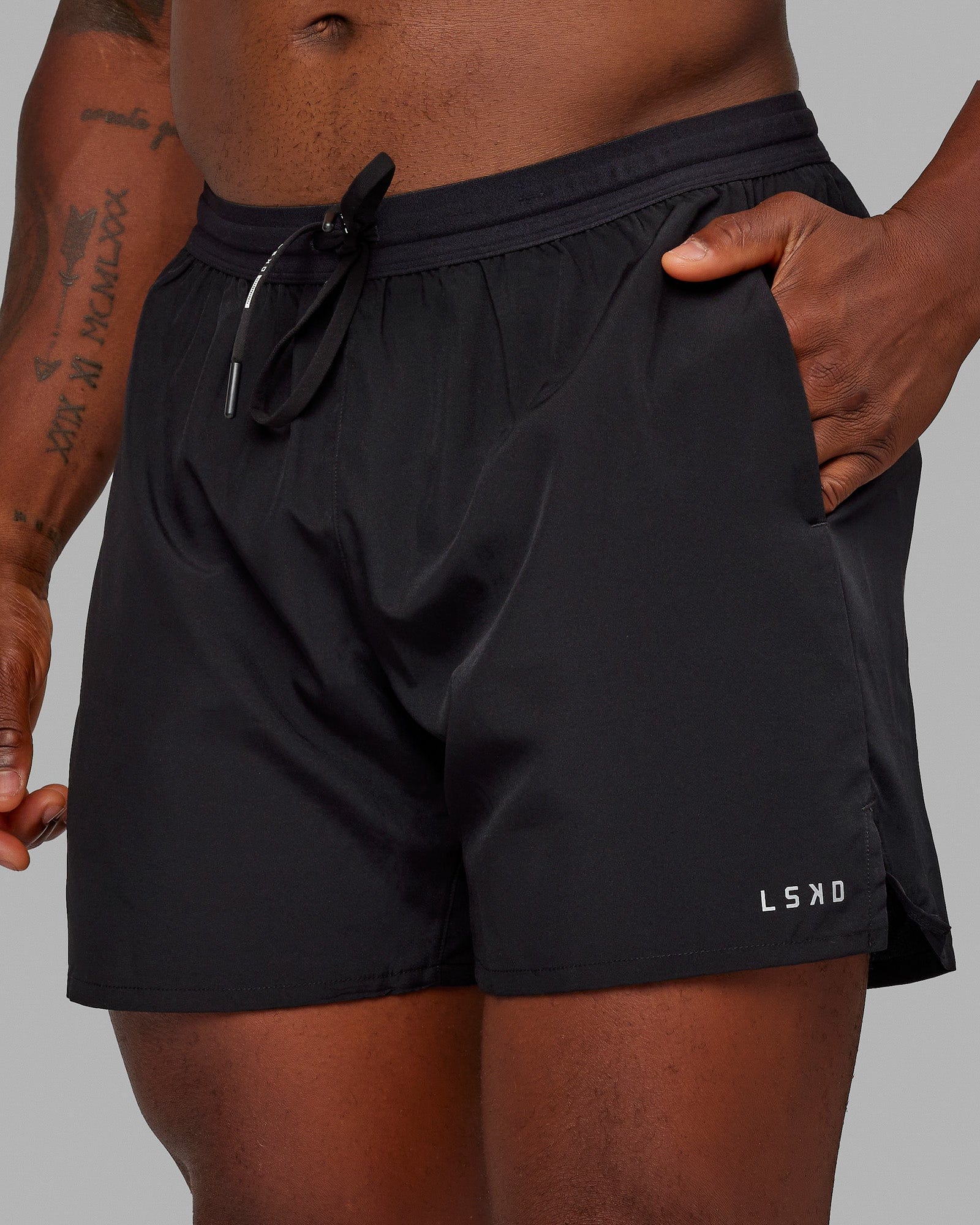 13322-pace-5-lined-running-short-black-reflective-2.jpg Pace 5" Lined Running Short - Black-Reflective