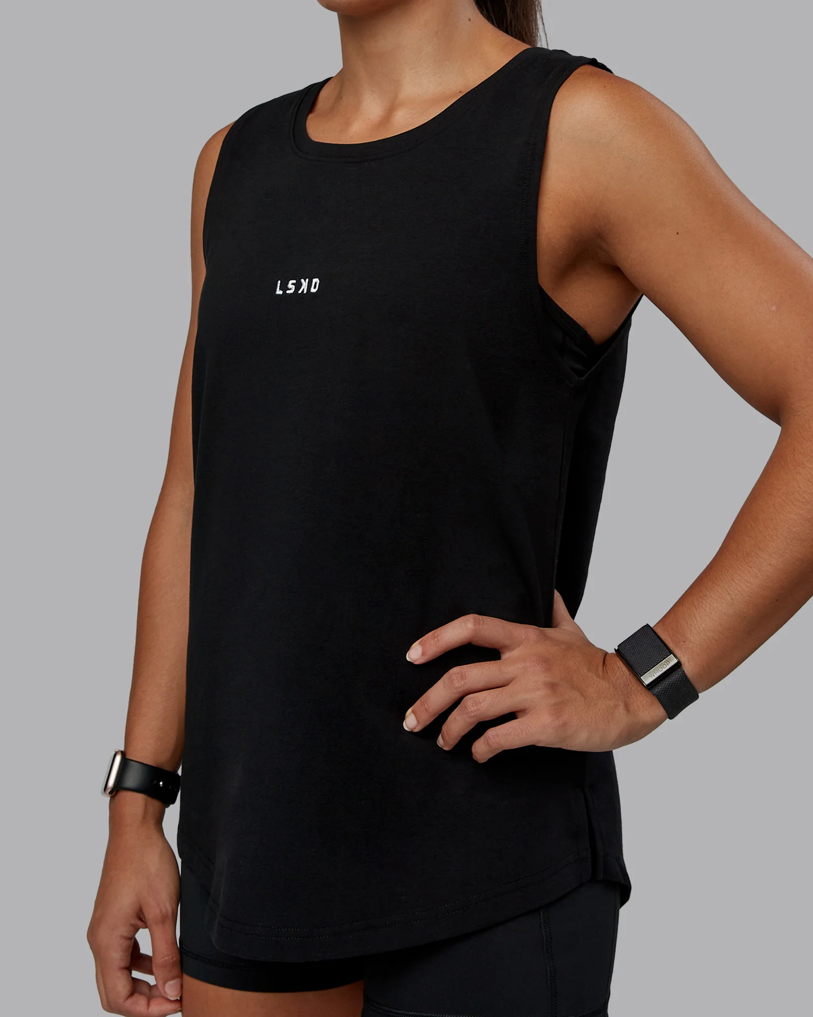 13402-go-to-flxcotton-longline-tank-black-white-1.webp Go-To FLXCotton Longline Tank - Black-White