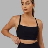 Momentum Ribbed Sports Bra - Black
