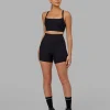 Momentum Ribbed Sports Bra - Black