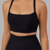 Momentum Ribbed Sports Bra - Black