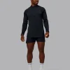AeroFLX+ Seamless Half Zip Long Sleeve Tee - Black Marl
