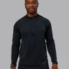 AeroFLX+ Seamless Half Zip Long Sleeve Tee - Black Marl