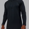 AeroFLX+ Seamless Half Zip Long Sleeve Tee - Black Marl