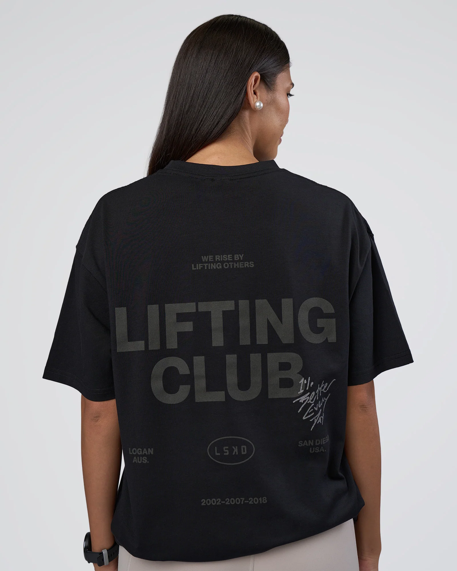 Lifting Club FLXCotton Tee Oversize - Black-Black