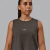 Go-To FLXCotton Tank - Dark Storm-White