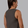 Go-To FLXCotton Tank - Dark Storm-White