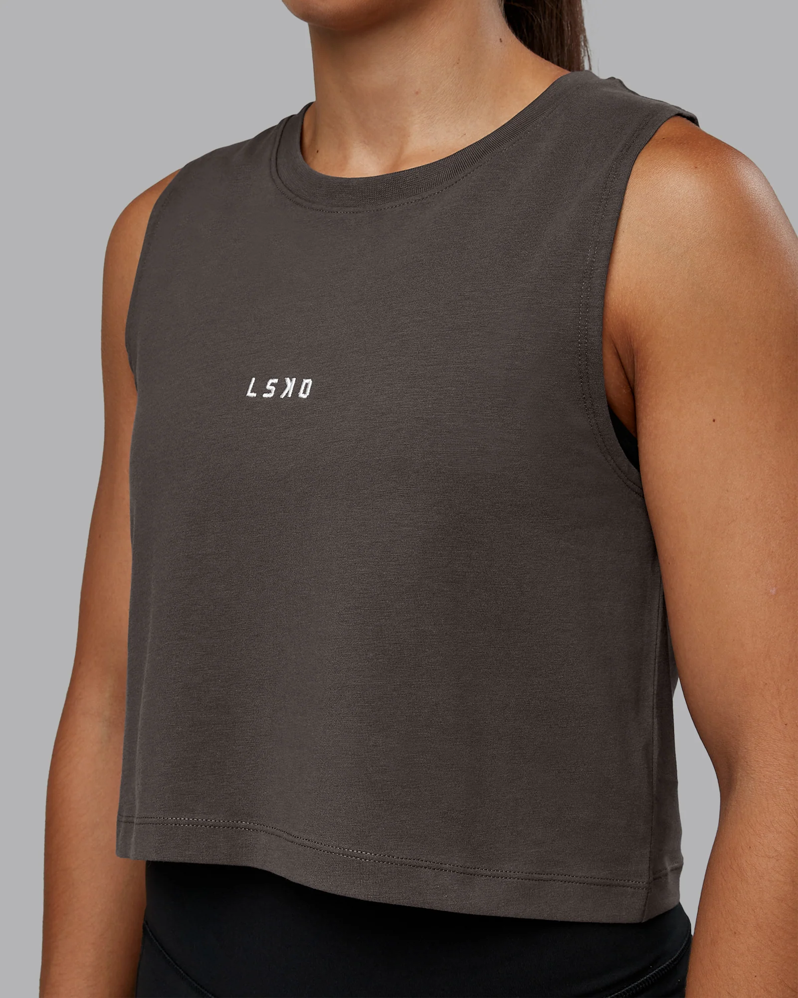 Go-To FLXCotton Tank - Dark Storm-White