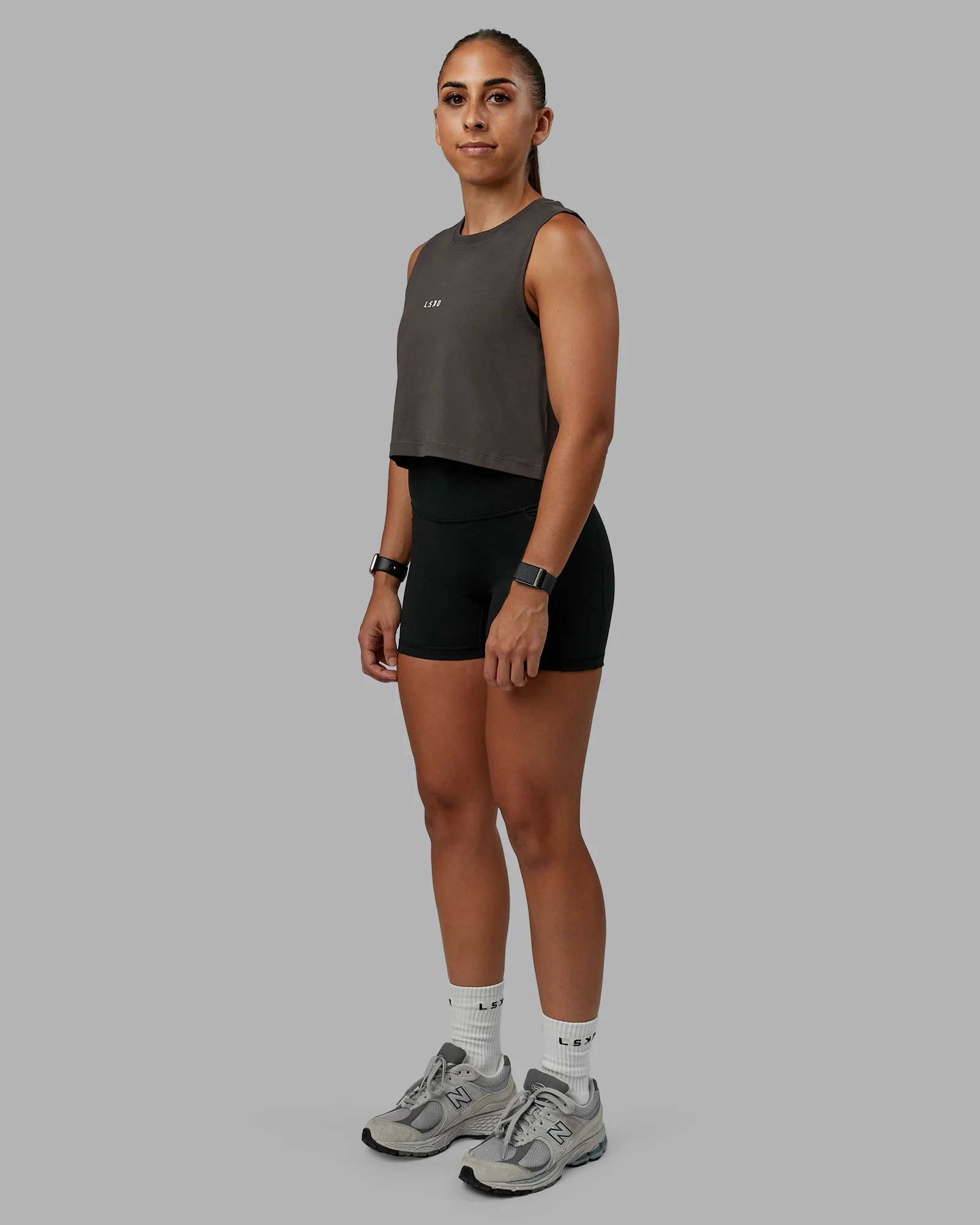 Go-To FLXCotton Tank - Dark Storm-White