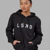 Structure Hoodie - Black-White