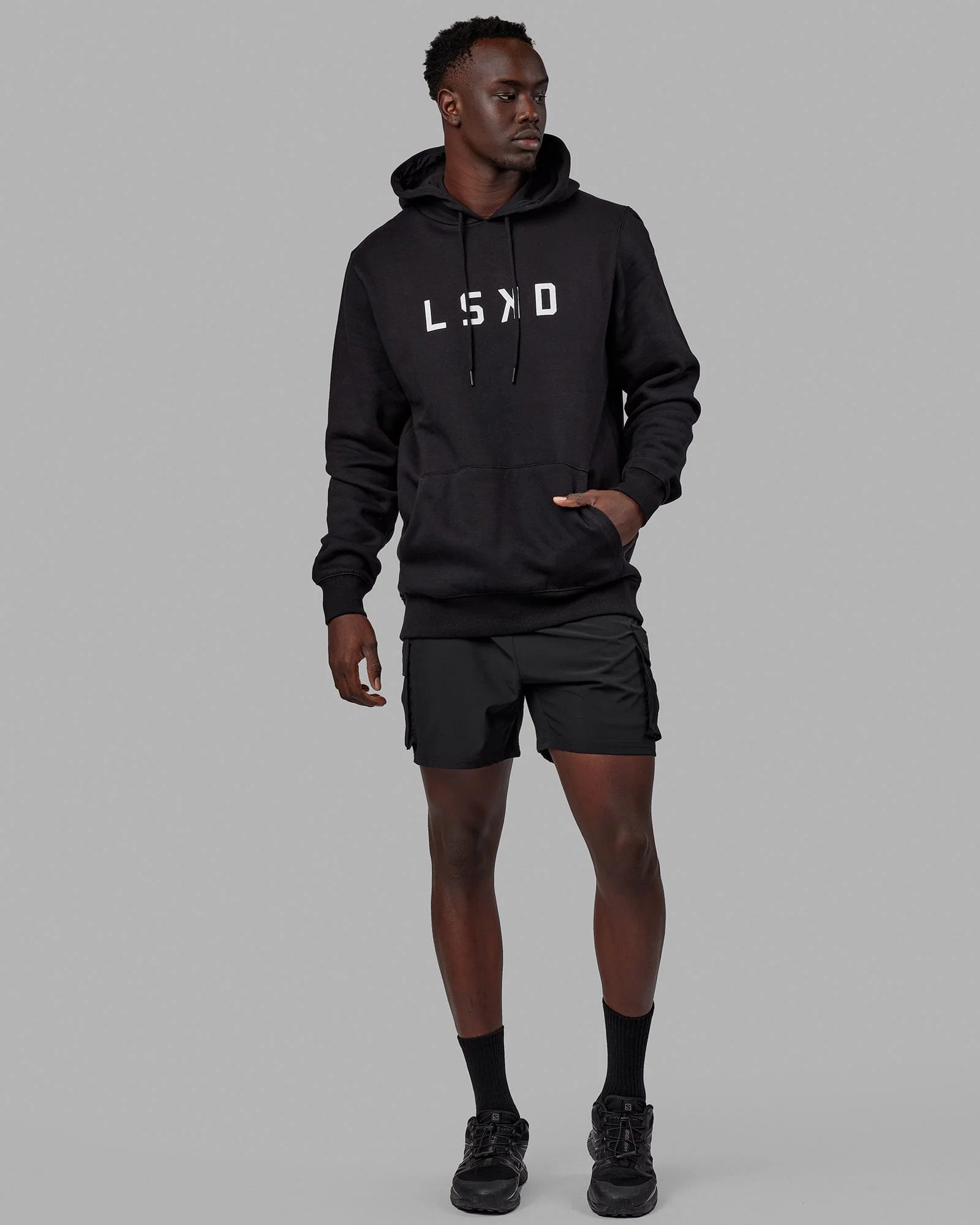 Structure Hoodie - Black-White