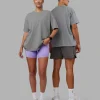Pressure Washed Heavyweight Oversize Tee - Grey-Bubblegum