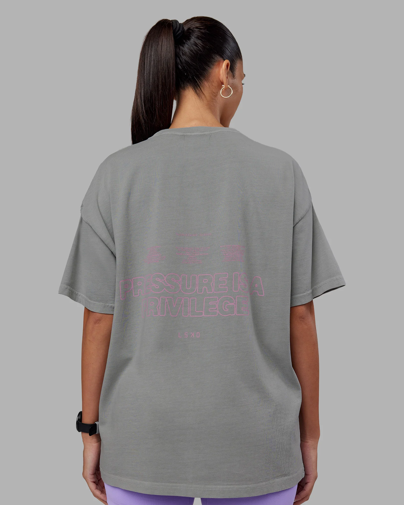 Pressure Washed Heavyweight Oversize Tee - Grey-Bubblegum
