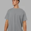 Pressure Washed Heavyweight Oversize Tee - Grey-Bubblegum