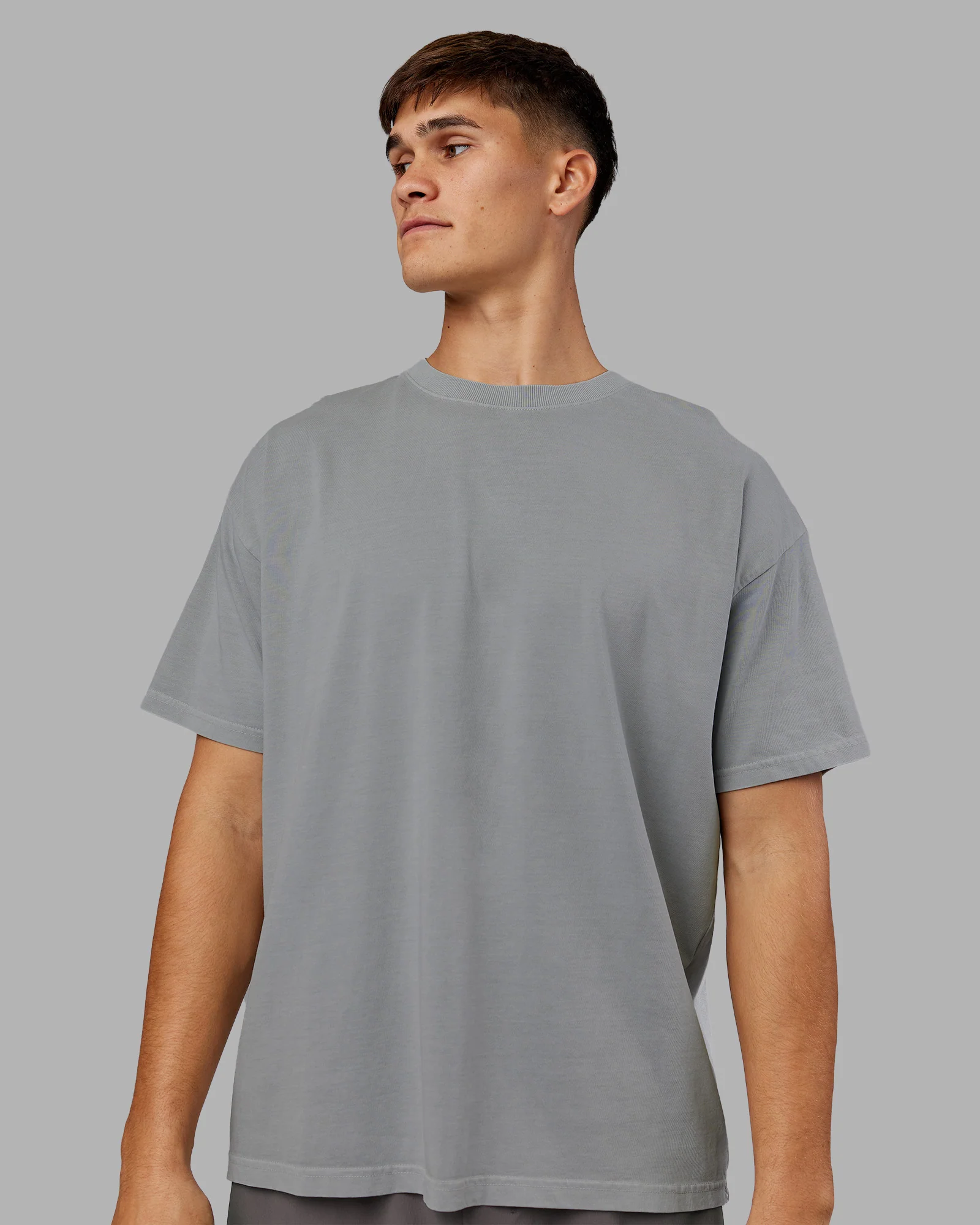 Pressure Washed Heavyweight Oversize Tee - Grey-Bubblegum
