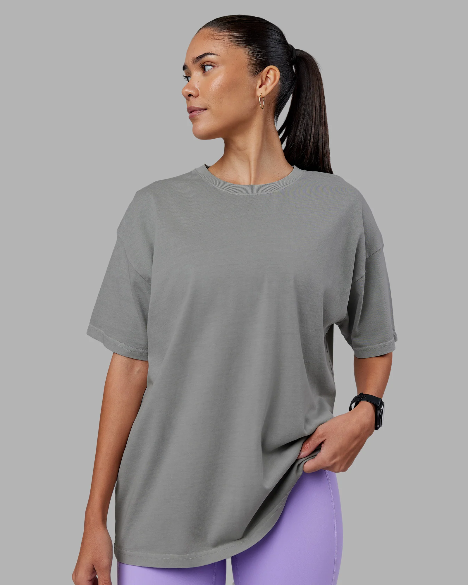 Pressure Washed Heavyweight Oversize Tee - Grey-Bubblegum