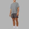 Pressure Washed Heavyweight Oversize Tee - Grey-Bubblegum