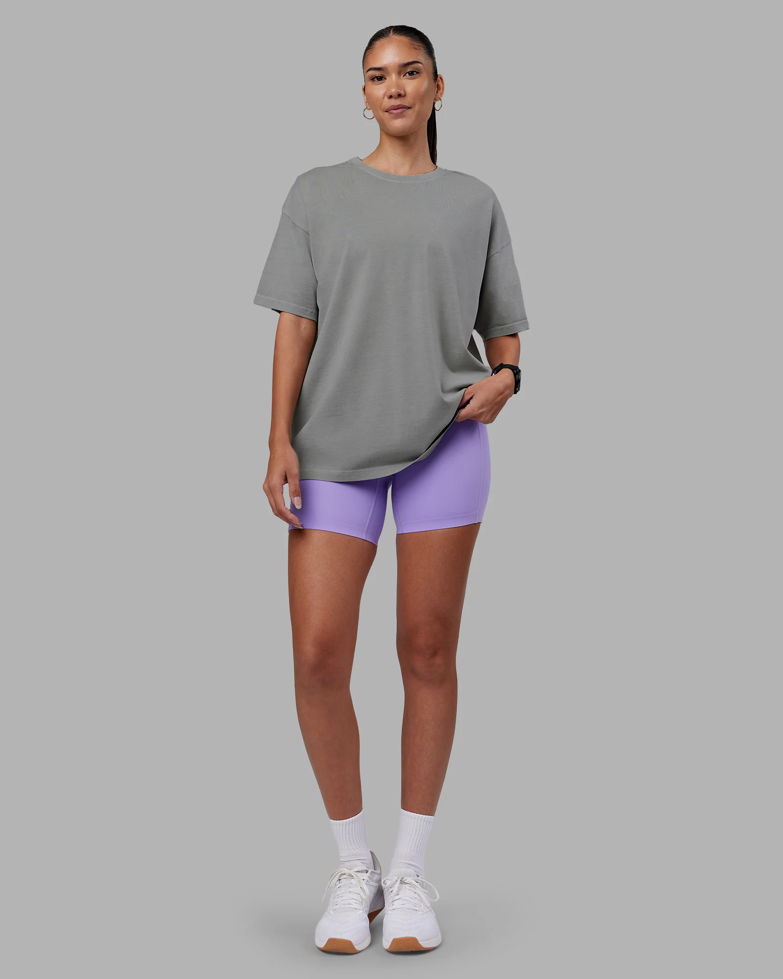 Pressure Washed Heavyweight Oversize Tee - Grey-Bubblegum