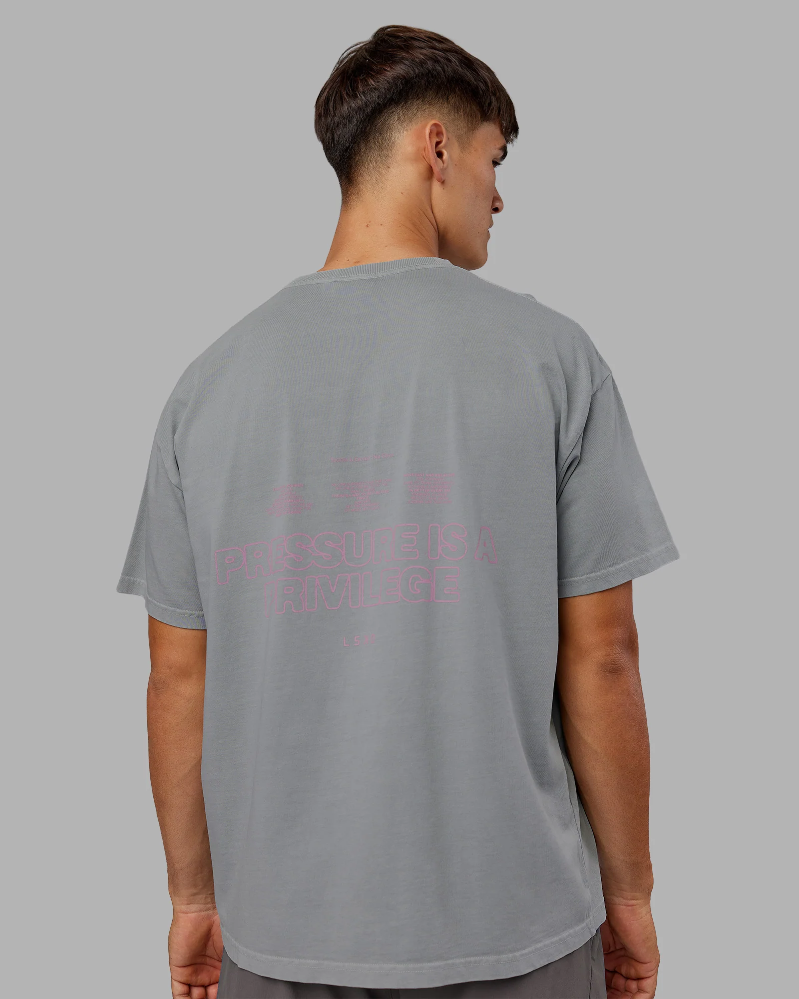 Pressure Washed Heavyweight Oversize Tee - Grey-Bubblegum