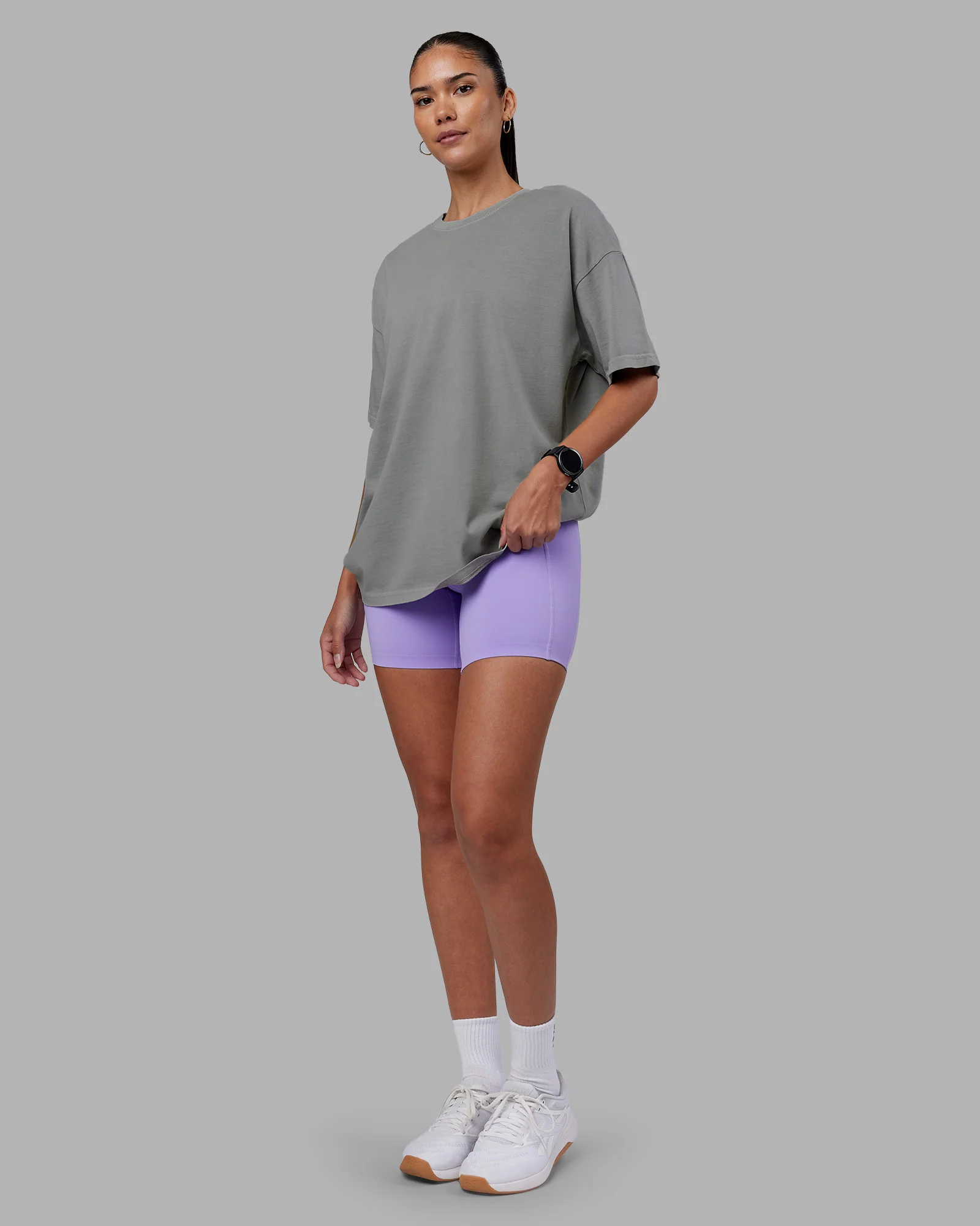 Pressure Washed Heavyweight Oversize Tee - Grey-Bubblegum