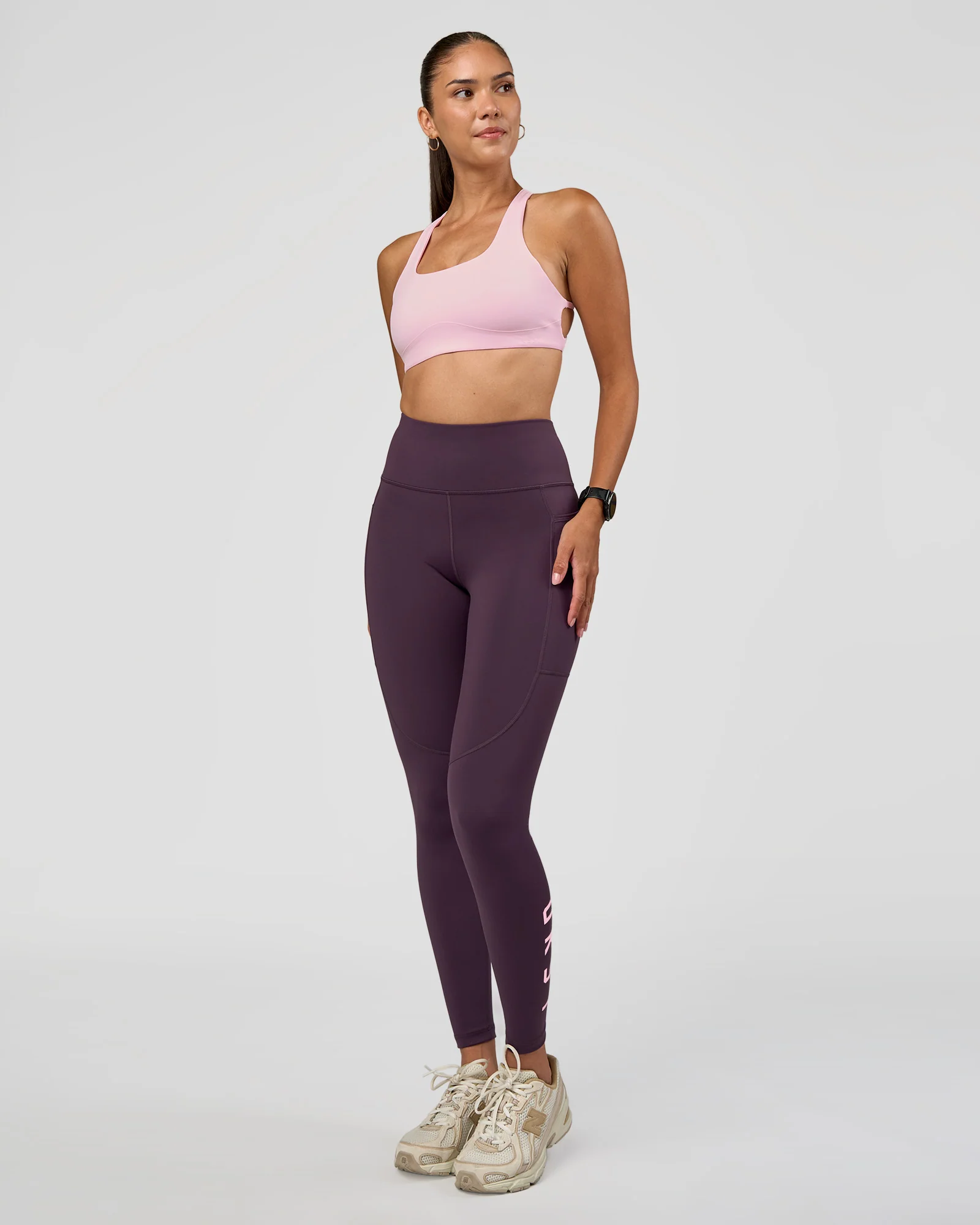 Rep Ultra High-Rise Full Length Legging Pockets - Midnight Plum-Marshmallow