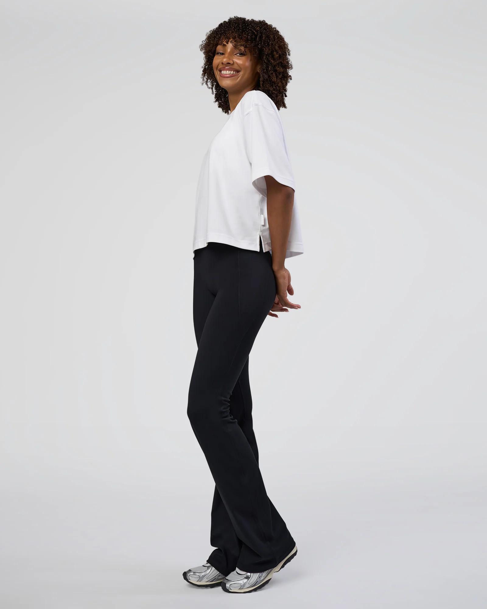 AfterDark ZeroCrease Cropped Tee - White