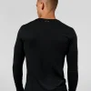 AeroFLX+ Seamless Long Sleeve Tee (Set in Sleeve) - Black/Black
