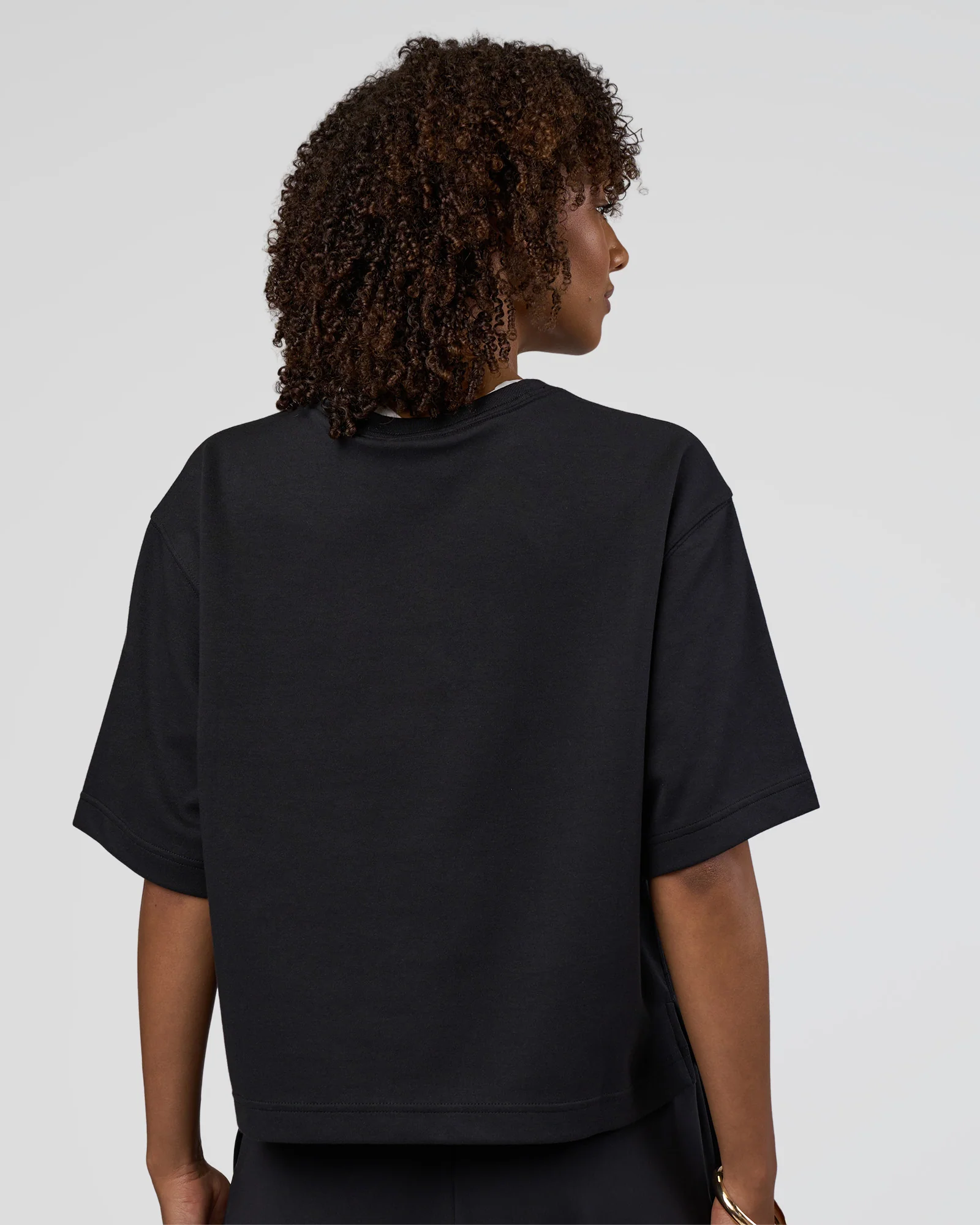 AfterDark ZeroCrease Cropped Tee - Black