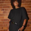 AfterDark ZeroCrease Cropped Tee - Black