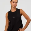 Go-To FLXCotton Midline Tank - Black-White