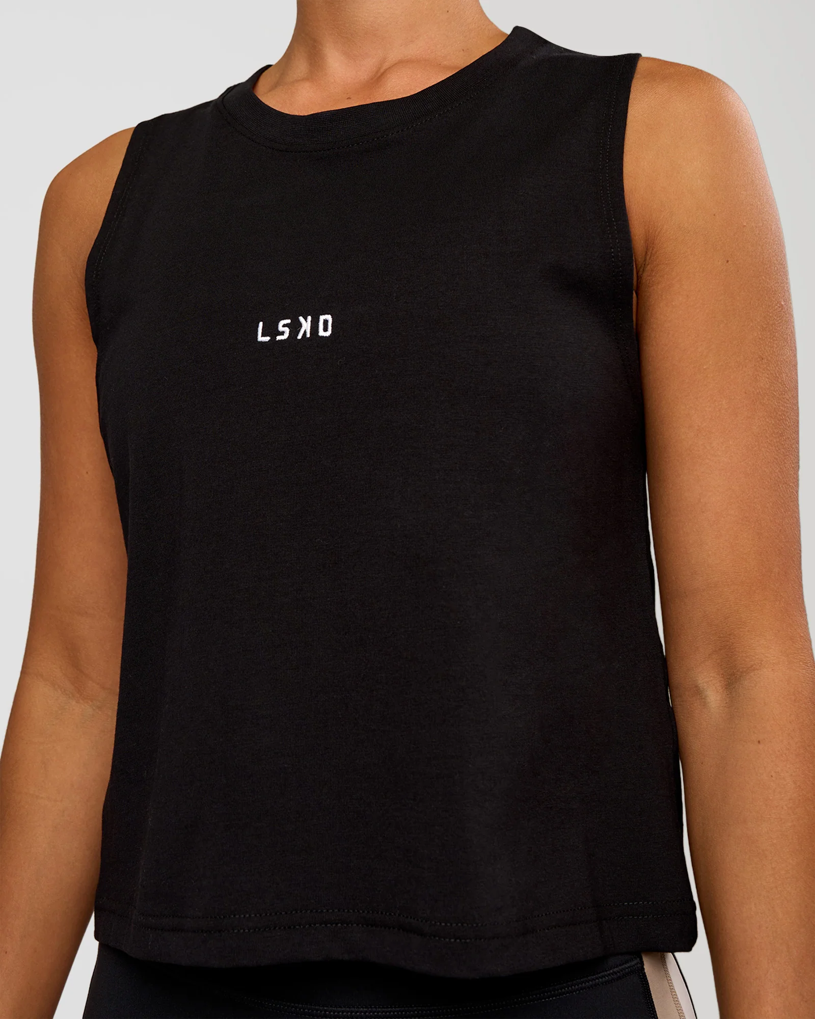 Go-To FLXCotton Midline Tank - Black-White