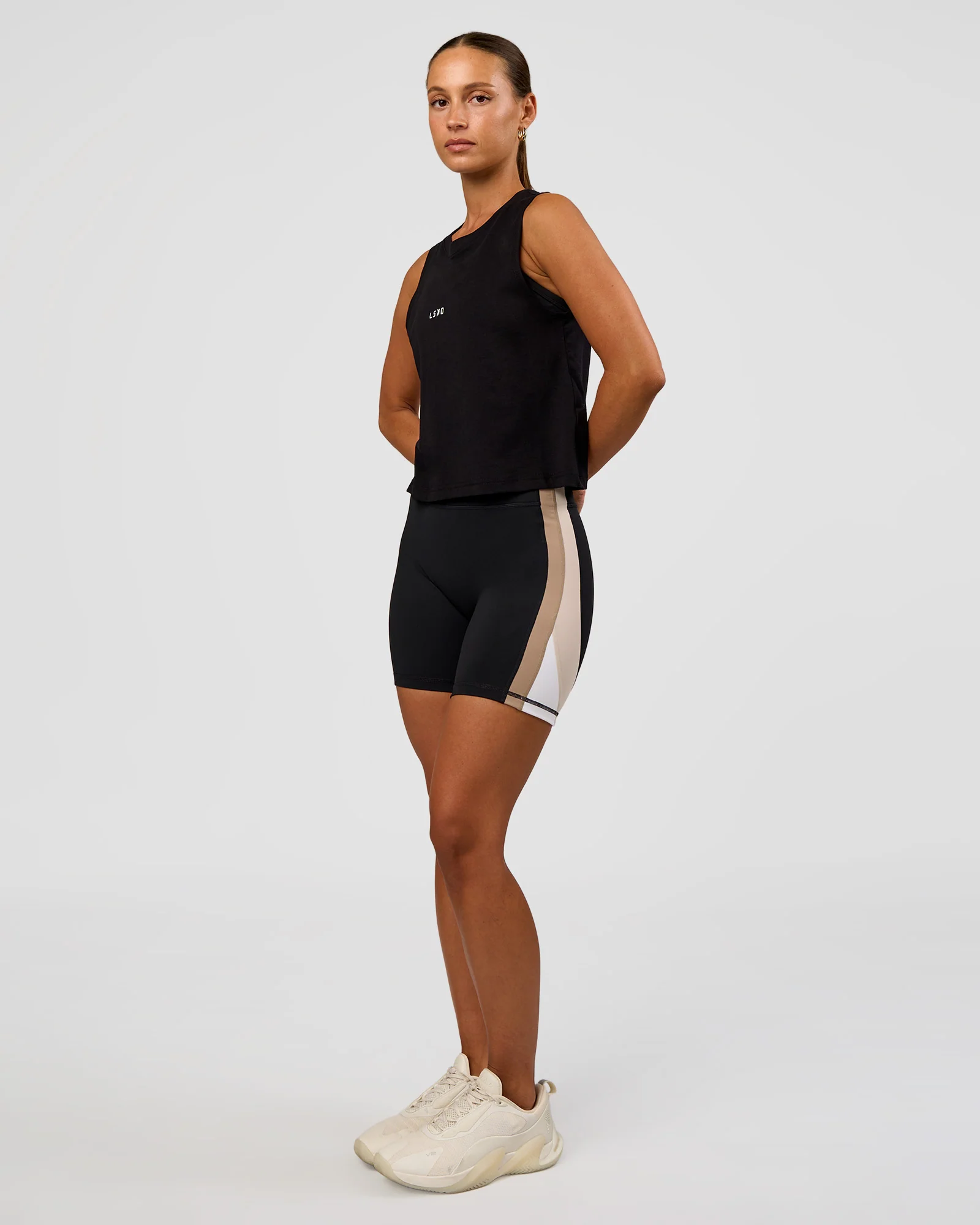 Go-To FLXCotton Midline Tank - Black-White